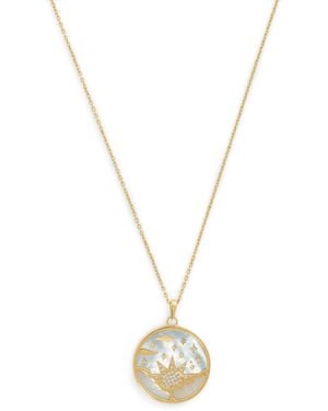 L'Atelier Nawbar And Diamond Sunrise Pendant Necklace - Metallic