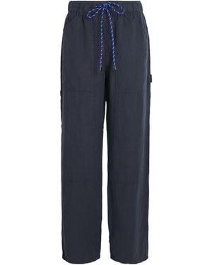 Rag & Bone Linen Atlas Wide-Leg Trousers - Blue