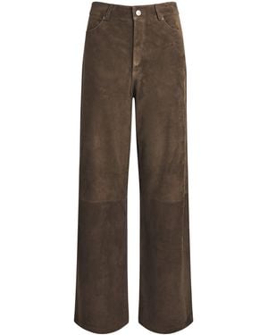 Stylein Suede Victory High-Rise Trousers - Brown