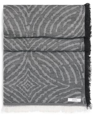 JOSEPH Linen-Blend Printed Posie Scarf - Gray