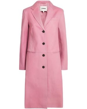 STAUD Wyatt Leather Trench Coat - Pink