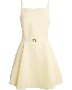 Maje Satin Embellished Mini Dress - Natural