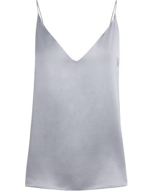 Eleventy Silk V-Neck Cami Top - Grey