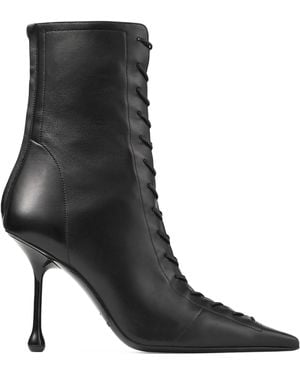 Jimmy Choo Scarlett 95 Leather Boots - Black
