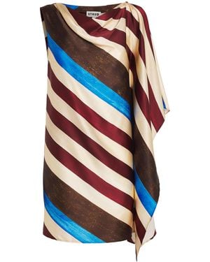 STAUD Stretch-Silk Sabina Mini Dress - Blue