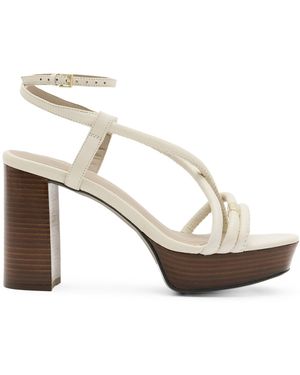 AllSaints Leather Bella Platform Sandals 100 - White