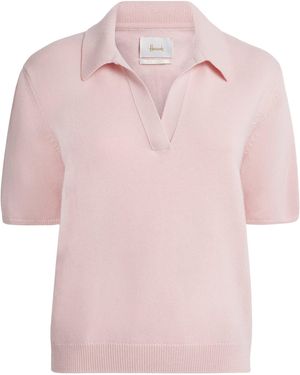 Harrods Cotton-Cashmere Collared Sweater - Pink