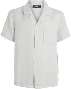 PAIGE Linen-Blend Albro Short-Sleeve Shirt - White