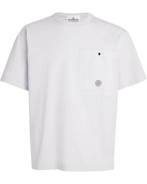 Stone Island Cotton Logo-Pocket T-Shirt - White