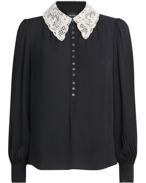 ME+EM Lace-Collar Blouse - Black