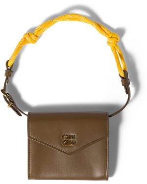 Miu Miu Leather Chain Wallet - Metallic