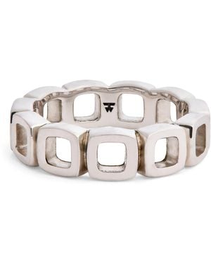 Tom Wood Sterling Cushion Band Open Ring - Black