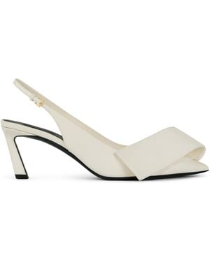 Givenchy Leather Twisted Ribbon Slingback Heels 65 - White