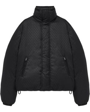 McQueen Skull Jacquard Puffer Jacket - Black