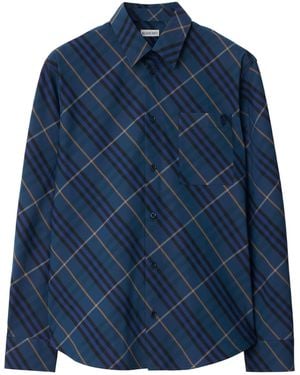 Burberry Cotton Check Shirt - Blue