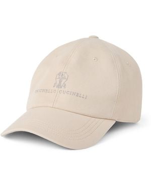 Brunello Cucinelli Cotton Crest Cap - Natural