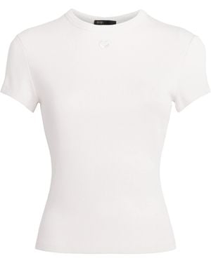 Maje Stretch-Cotton Ribbed T-Shirt - White