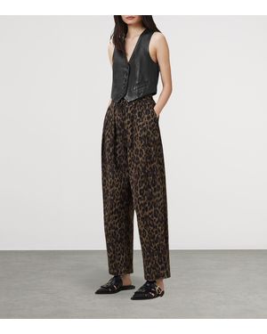 AllSaints Leopard Print Jeans - Brown