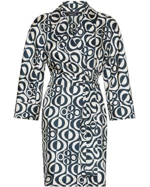 Max Mara Silk Graphic Mini Wrap Dress - Black
