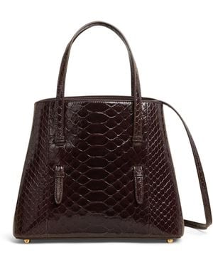 Alaïa Leather Python-Embossed Mina 25 Top-Handle Bag - Brown