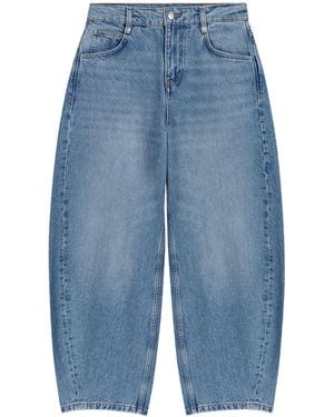 Maje Cropped Barrel Jeans - Blue