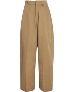 Willy Chavarria Twill Wide-Leg Chinos - Natural