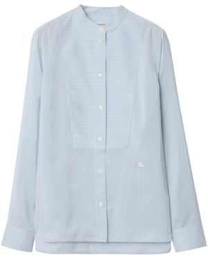 Burberry Silk Poplin Stripe Shirt - Blue