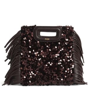 Maje Sequin M Mini Bag - Black