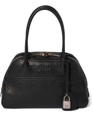 Miu Miu Nappa Leather Vivant Top-Handle Bag - Black