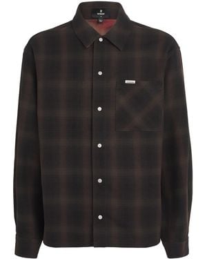 Represent Cotton Reversible Check Overshirt - Black