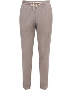 Paul Smith Wool Drawstring Chinos - Gray