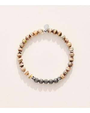 Tateossian Sterling And Agate Stonehenge Graffiato Bracelet - Natural