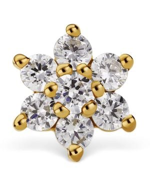 Maria Tash And Diamond Flower Threaded Stud Earring - White