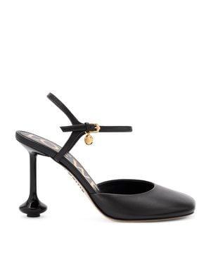 Loewe Leather Toy Ankle-Strap Court Shoes 90 - Black