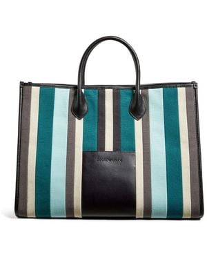 Emporio Armani Striped Tote Bag - Blue