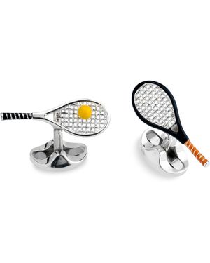 Deakin & Francis Sterling Tennis Racket Cufflinks - White