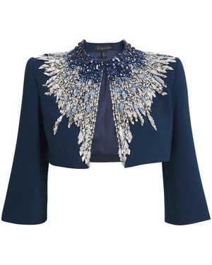 Jenny Packham Embellished Dexy Cropped Jacket - Blue