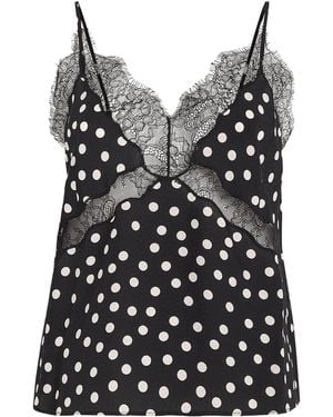 Anine Bing Polka Dot Amelia Cami Top - Black