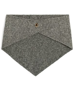 Agnona Wool-Blend Triangle Scarf - Grey