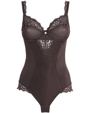 Maison Lejaby Lace Gaby Underwired Bodysuit - Brown