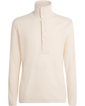 Paul Smith Cotton-Linen Henley Jumper - White