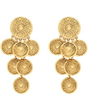 Saint Laurent Medallion Chandelier Clip-On Earrings - Metallic