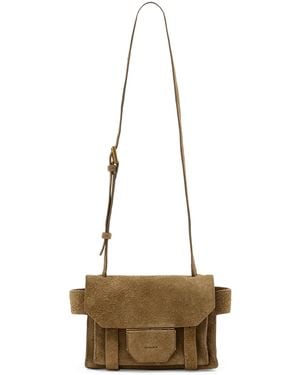 AllSaints Mini Suede Ursa Cross-Body Bag - Natural