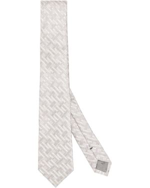 Emporio Armani Silk Jacquard Tie - White