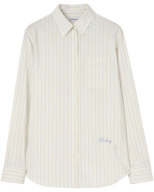 Burberry Silk-Cotton Stripe Shirt - White