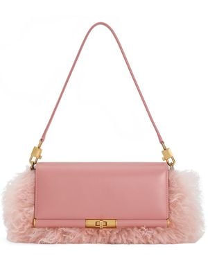 Dolce & Gabbana Shearling-Trim Marlene Shoulder Bag - Pink