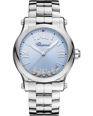 Chopard Lucent Steel And Diamond Happy Sport Watch 36M - Grey
