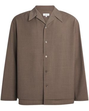 LE17SEPTEMBRE Camp Collar Oversized Shirt - Brown