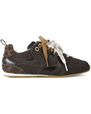 Kurt Geiger Suede Slim Runner Trainers - Brown