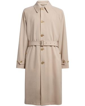 Ralph Lauren Wool-Blend Balmacaan Coat - Natural